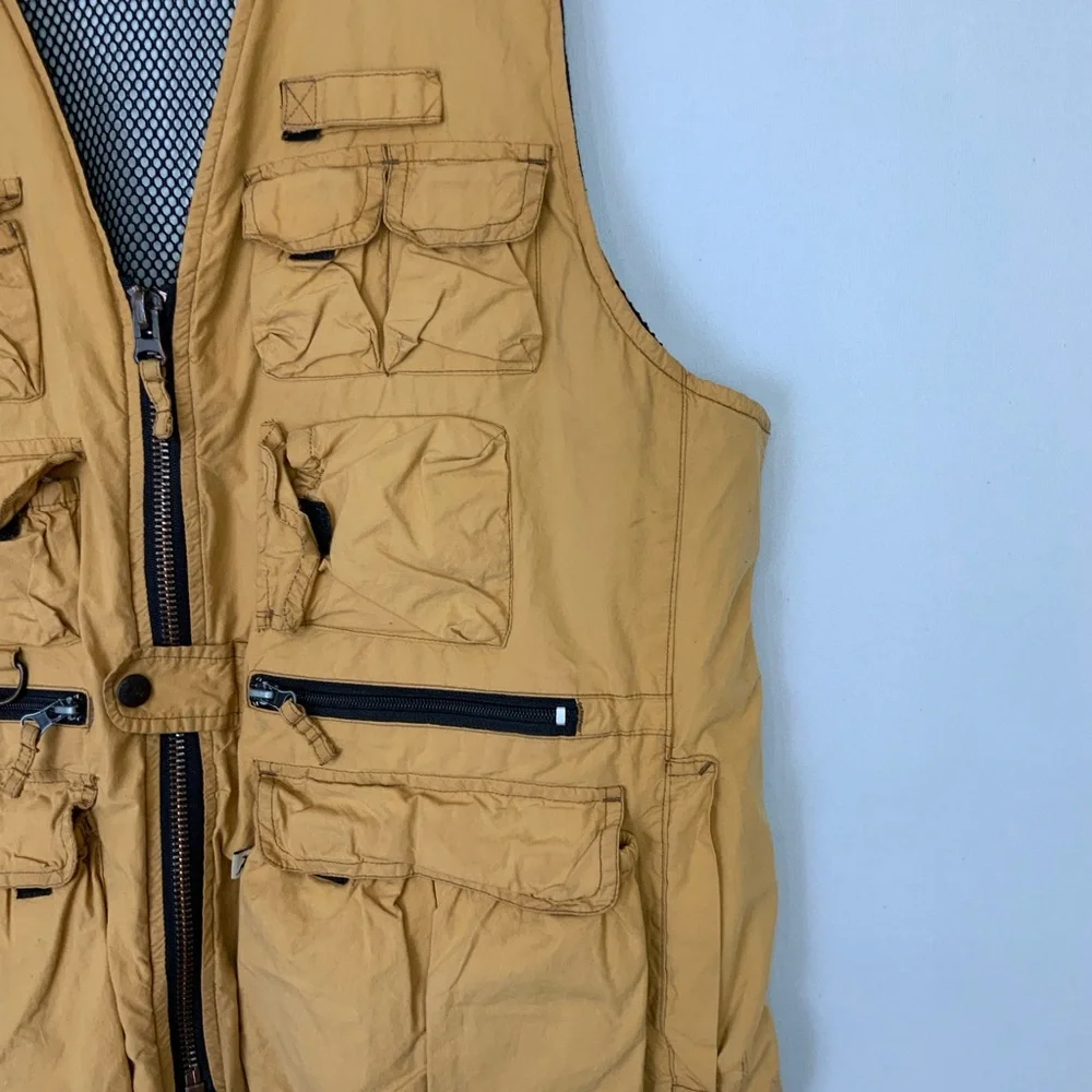 Kakadu Australia Sz Large Yellow Canvas Hunting‎ Fishing Safari Tactical Vest